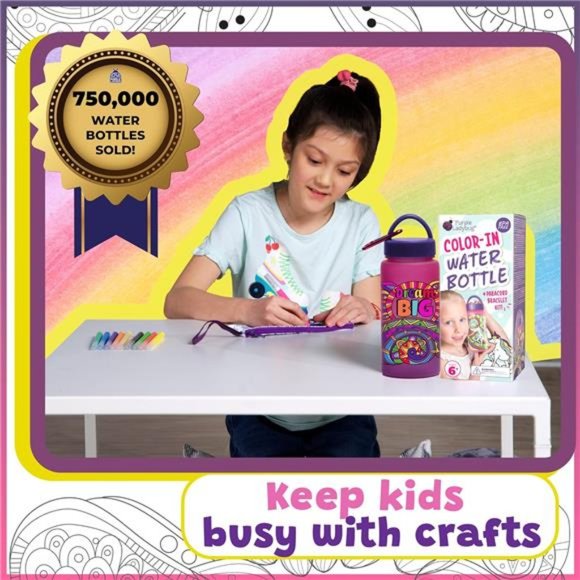 Color Your Own Water Bottle for Girls Crafts -Great Birthday Gifts for 6Year Old - Picture 4 of 6